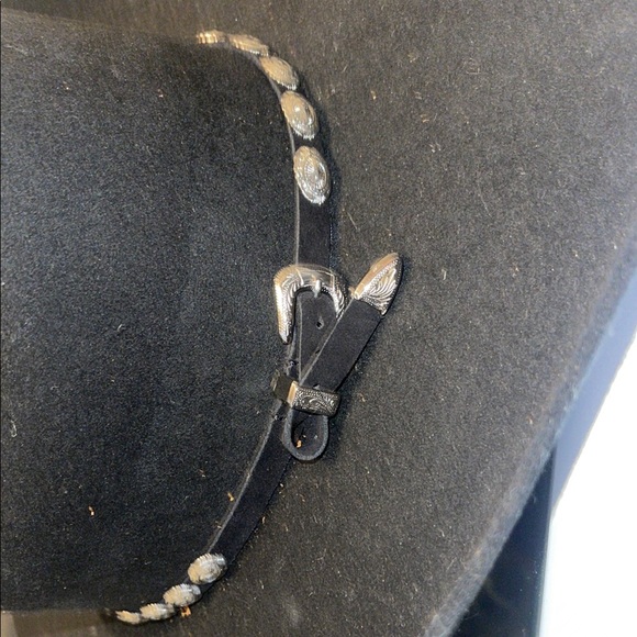 Black and Silver Hat with Elegant Accents with added silver strap! - Picture 3 of 4